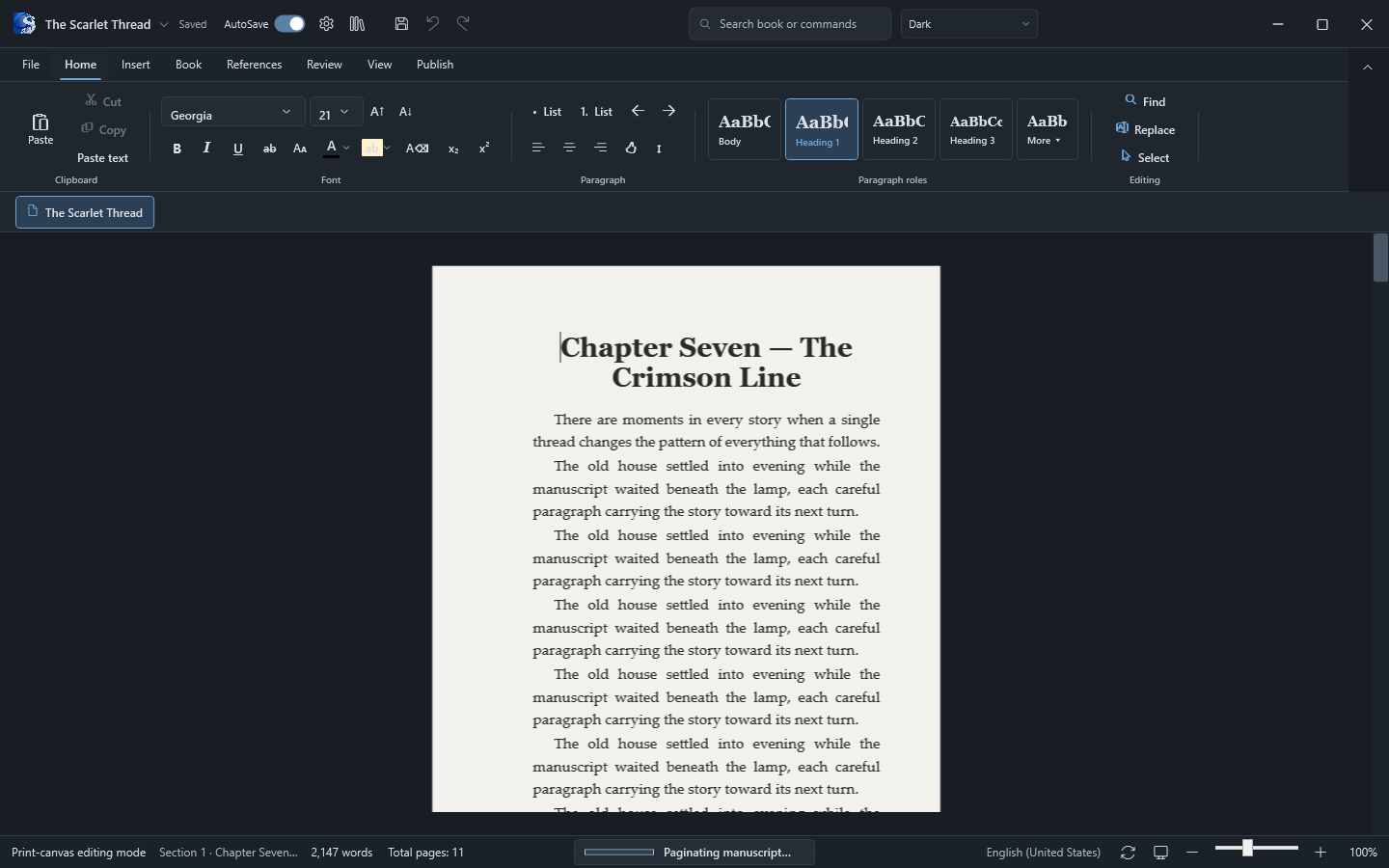 Oyama Scribe manuscript editor and book preview